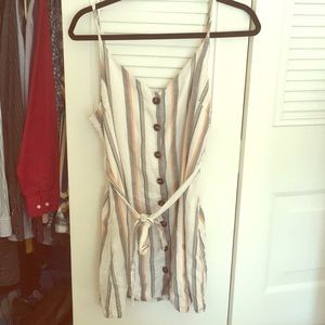 Orange, Gray Striped Sundress